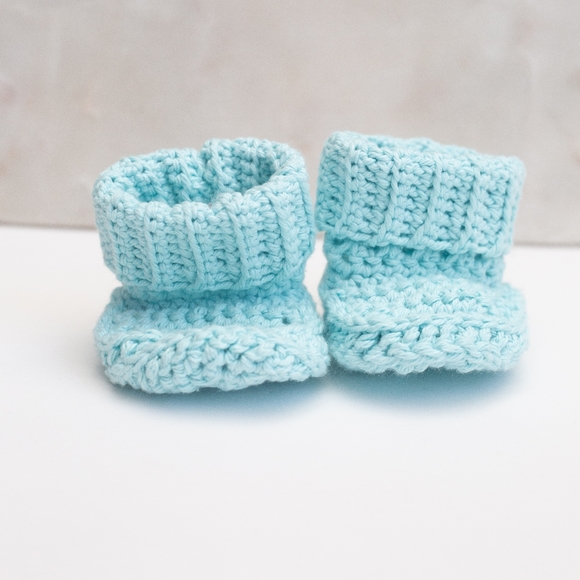Blue Handmade Baby Booties 👶 - Picture 2 of 2
